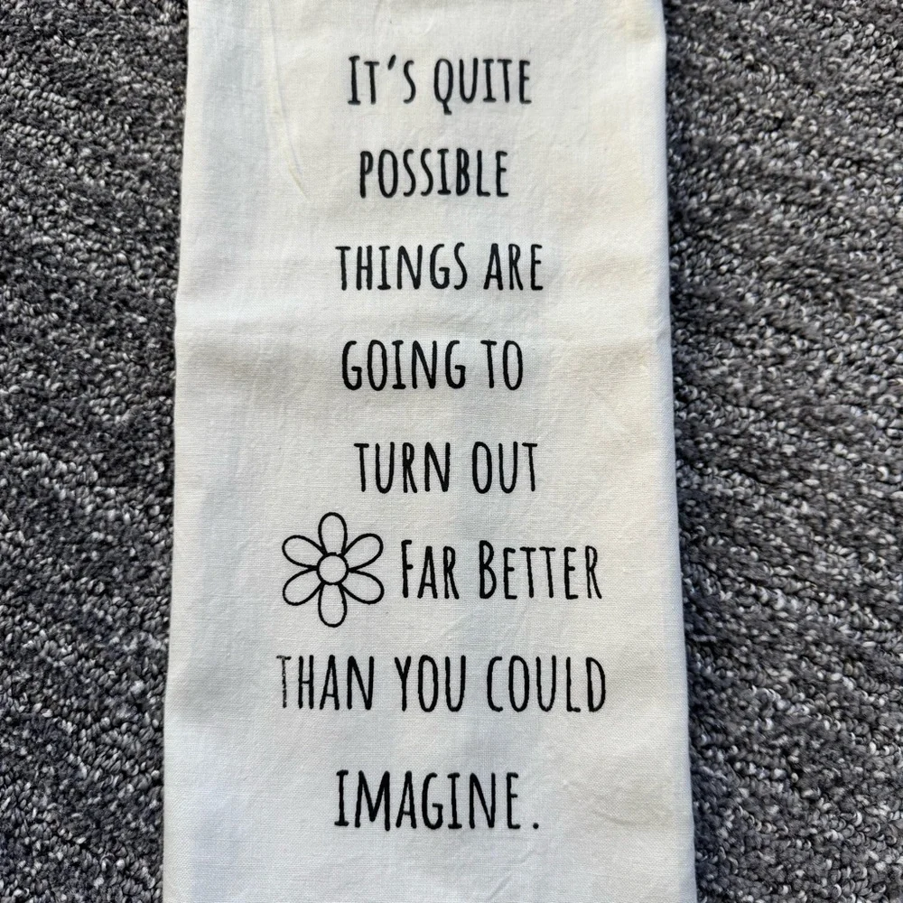 Inspirational *NWT* White Flour Sack Hand Towel